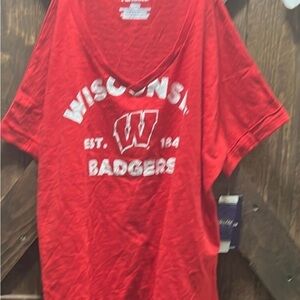 Fanatics Red Women's V-Neck Graphic Tee